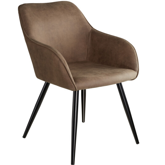 tectake Stol Marilyn tekstil - brun/svart