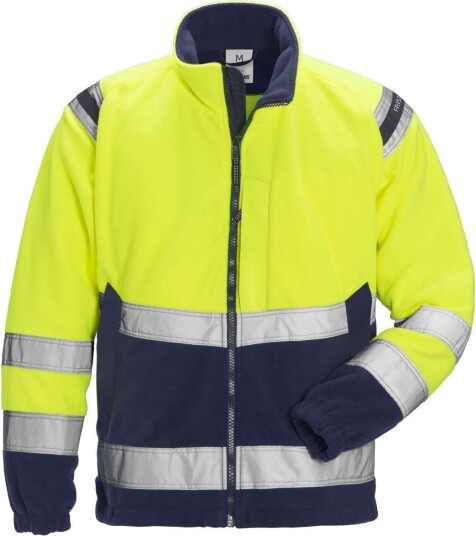Fristads 4041 FE Vindtett Fleecejakke Klasse 3 Varselgul/marinblå 2XL Fristads 4041 FE Vindtett Fleecejakke Klasse 3 Varselgul/marinblå 2XL