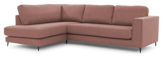 Juvila PALMA Sofa m. chaiselong 3,5-pers. open venstre, Rødbrun Unoliving
