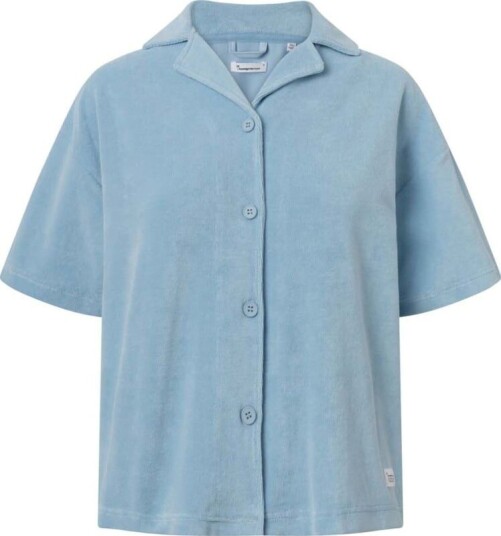 Knowledge Cotton Apparel Women's Woven Terry Short Sleeve Shirt XS , Airy Blue Knowledge Cotton Apparel Women's Woven Terry Short Sleeve Shirt XS , Airy Blue