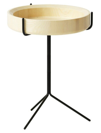 Swedese Drum bord ask naturlakk, h.56 cm, sort stativ