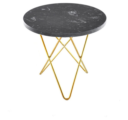 Ox Denmarq Mini O Table salongbord marmor marquina, messingstativ