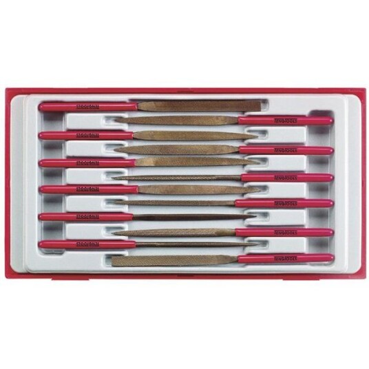 Teng Tools Nålefilsett 12 deler med plastbelagt håndtak Teng Tools Nålefilsett 12 deler med plastbelagt håndtak