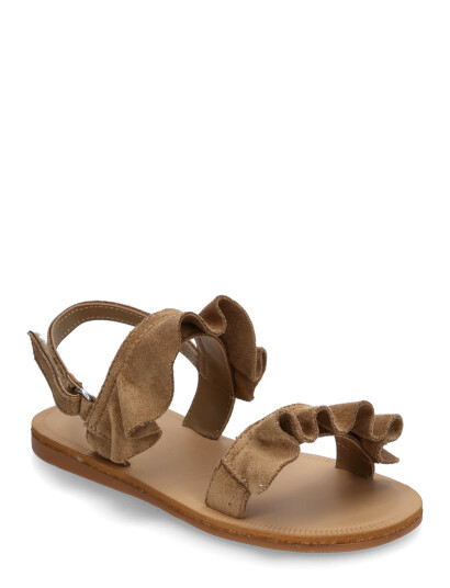Mango Sandals With Ruffle Straps - Brown - 23