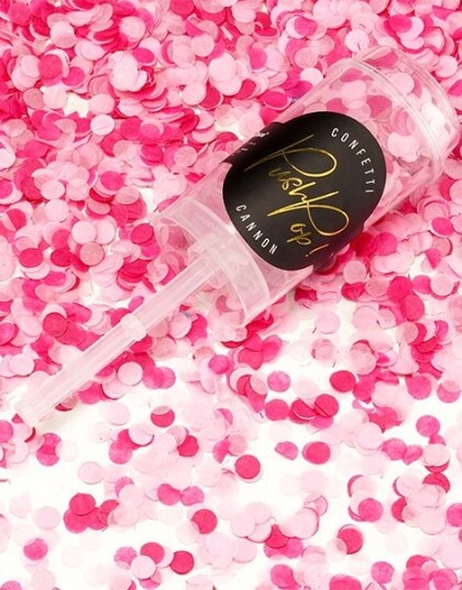 Partydeco Rosa Push Pop Konfettikanon 17 cm