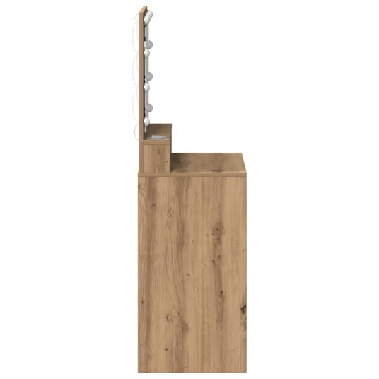 Sminkebord med LED lamper i Artisan Eik 50x41x135 cm