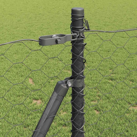  Gjerde med innlegg. Grå 0.8 x 10 m PVC belagt stål