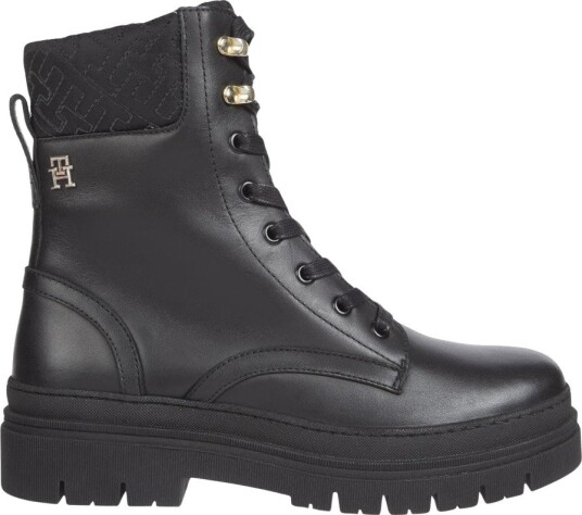 Tommy Hilfiger Cleated Lace-Up Lthr Mix Mono Tl - Black - 37