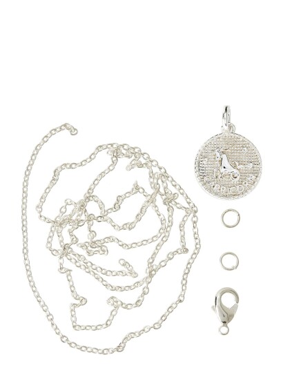 Me & My Box Zodiac Coin Pendant And Chain Set, Capricorn - Silver - ONE SIZE Me & My Box Zodiac Coin Pendant And Chain Set, Capricorn - Silver - ONE SIZE