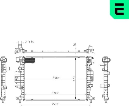 ERA 673088 Radiator motorkjøling