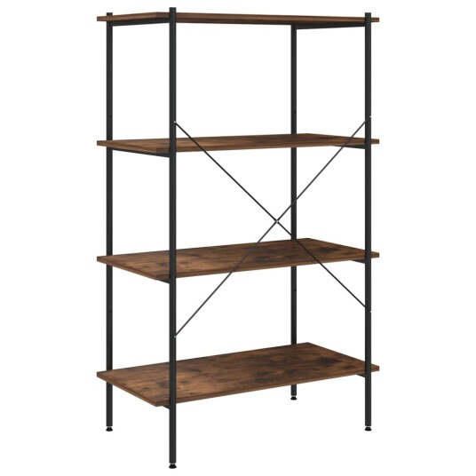 vidaXL 4-etasjers hylleenhet svart og m?rkt tre 80x40x130 cm vidaXL 4-etasjers hylleenhet svart og m?rkt tre 80x40x130 cm