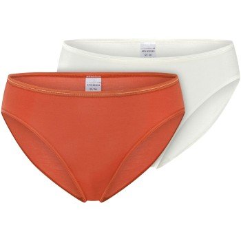 Schiesser Truser 2P Modal Essentials Tai Colored Oransje/Hvit modal 40 Dame