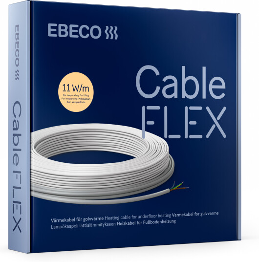 Ebeco Cableflex 11 Gulvvarmekabel serieresistiv 2-leder med skjerm 11 W/m, Varme