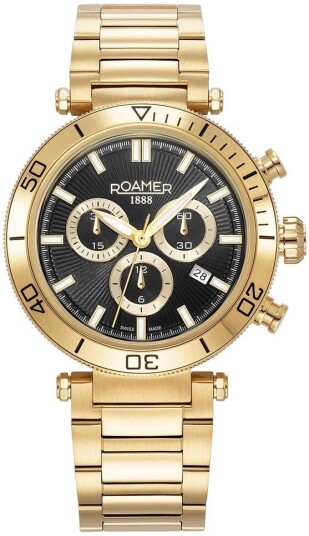 Roamer Monza Herreklokke 994837 48 85 20 Toscana Sort/Gulltonet stål