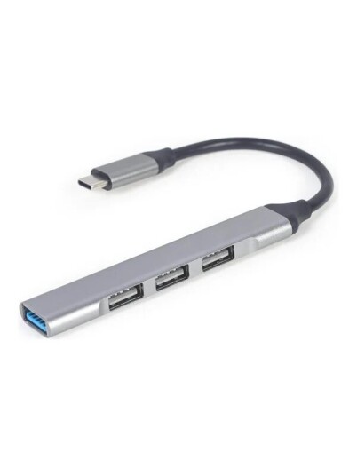 Gembird hub USB Type C silver 4 ports USB hub 4 porter Slv UHB CM U3P1U2P3 03