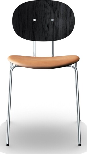 Sibast Furniture Piet Hein Spisestol Krom Sort og Cognac Skinn