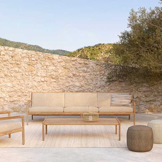 Ethnicraft Jack 3 seters soffa Teak/Natural Ethnicraft Jack 3 seters soffa Teak/Natural
