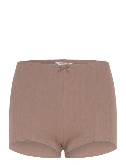 Organic Basics Pointelle Shorts Brown L