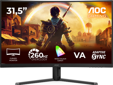 AOC C32G42ZE 32" Curved Gaming Monitor 1080p 4ms - Svart