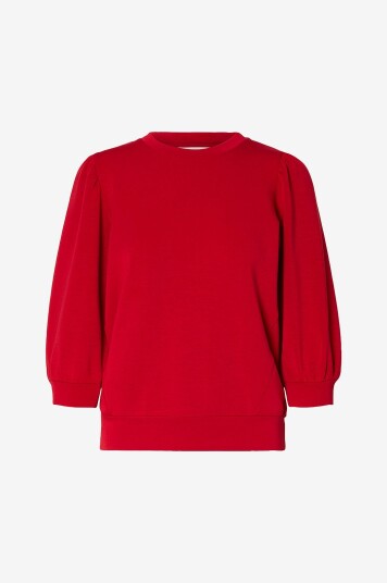 Selected FEMME   Collegegenser slfTenny 3/4 Sweat Top   Rød