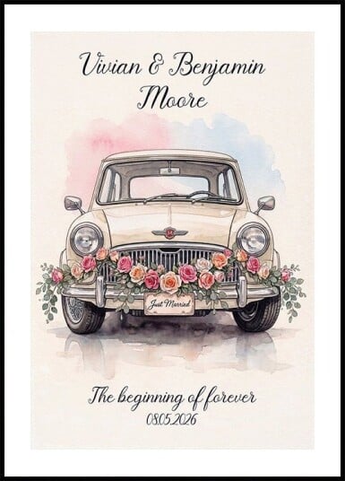 Just Married Personal Plakat Plakat / 30x40cm Just Married Personal Plakat Plakat / 30x40cm