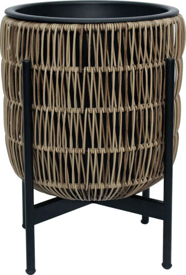 Wicker Blomsterkrukke på stativ 30x30xH38 cm Lysebrun