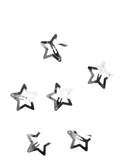 Pieces Pctilde Hairclip 6-Pack D2D - Silver - ONE SIZE