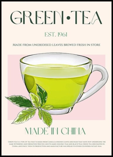 Fresh Green Tea Poster Plakat / 40x50cm