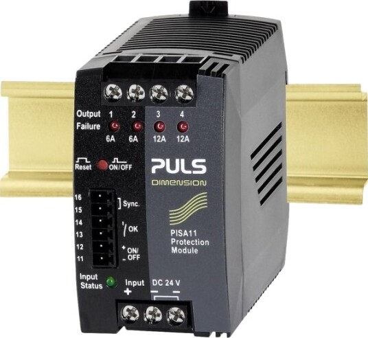 Puls Dimension Pisa11.206212 4-Kanals Sikringsmodul 24 V/Dc / 2 X 6 A / 2 X 12 A (Pisa11.206212)