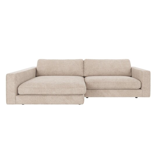 Rowico Home Duncan Sofa 3-pers. m. chaiselong Venstre, Lys grått stoff Unoliving 1533403-02-0 1729658-01-0
