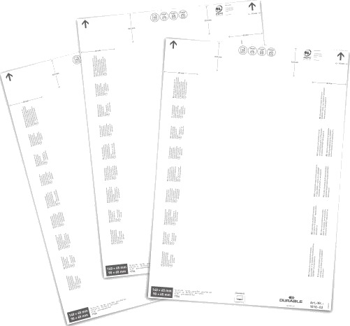 Durable 103102, Hvit, Rektangel, Laser/Blekkskriver, 6,5 Cm, 80 Stykker Durable 103102, Hvit, Rektangel, Laser/Blekkskriver, 6,5 Cm, 80 Stykker