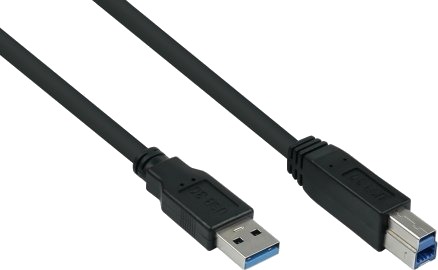 Alcasa Uk30p-Ab-005S 0,5 M Usb A Usb B Usb 3.2 Gen 1 3.1 Gen 1 5 Gbit/Sek. Sort