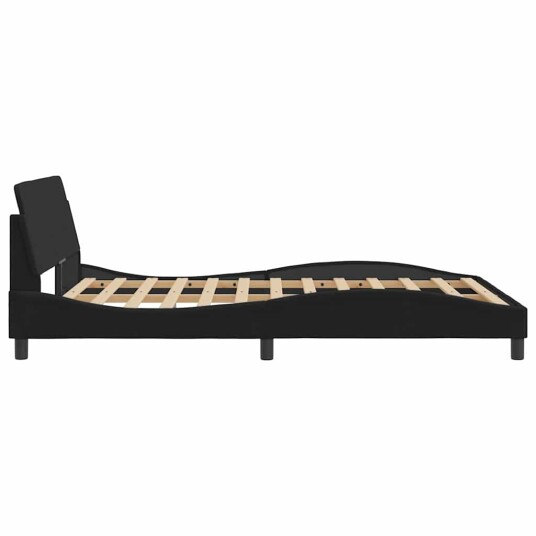  Sengeramme med hodegavl svart 135x190 cm fløyel 8721012268685