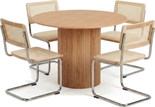 Kopparbo spisegruppe rund 110 cm eik med 4 Build spisestoler Eik Kopparbo spisegruppe rund 110 cm eik med 4 Build spisestoler Eik