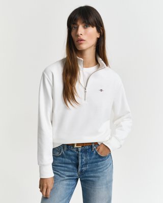 Shield bomullsgenser med half-zip EGGSHELL XXL Shield bomullsgenser med half-zip EGGSHELL XXL