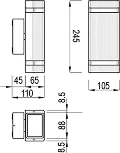 Gtv Nessa Vegglampe 2X50w Ld Nessagu10d 20 Gtv Nessa Vegglampe 2X50w Ld Nessagu10d 20