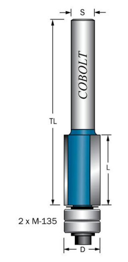 Cobolt 205-013XL Kantfres D=13, L=25, TL=64, Maskintilbehør & forbruk