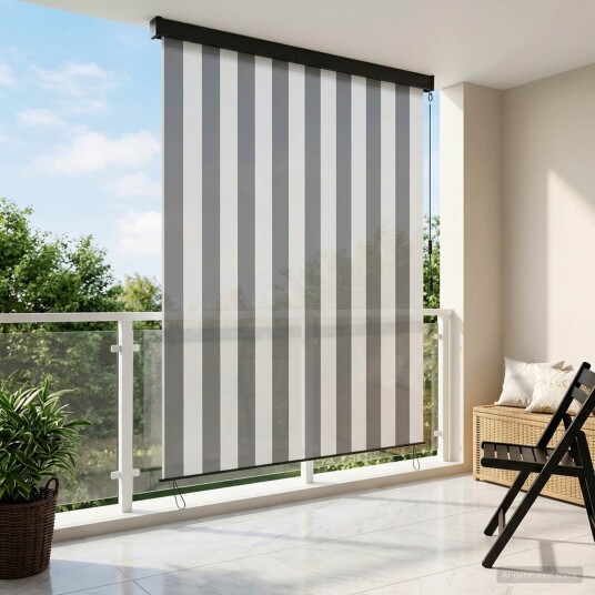 vidaXL Rullegardin Antrasitt og Hvit 180 x 250 cm Stoff og Aluminium