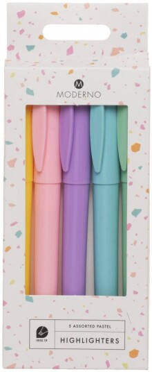 Highlighters Slim Pastell 5 pk Moderno Highlighters Slim Pastell 5 pk Moderno