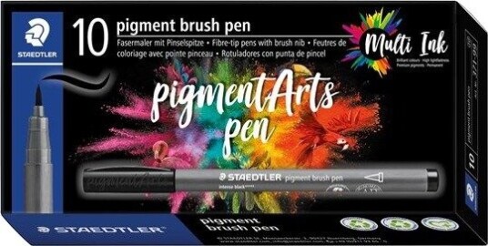 Staedtler pigment brush pen 10 pcs pastel yellow