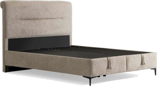 Dobbelseng Base & Hodegavl Mijara Lys Brun - 160 x 38 x 200 cm