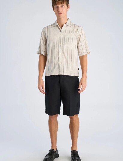 Lindbergh Viscose Resort Shirt S/S Cream S