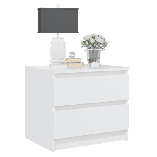 vidaXL Nattbord hvit 50x39x43,5 cm sponplate