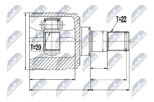Nty Drivknute drivaksel NTY NPW KA 329