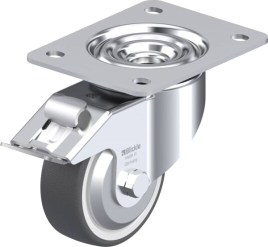 Blickle 750413 Lk-Poth 100Ka-3-Fi-Fa Styrehjul Med Brems, Hjuldiameter 100 Mm, Bæreevne (Maks.) 300 Kg 1 Stk