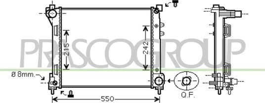 PRASCO LA004R001 Radiator motorkjøling