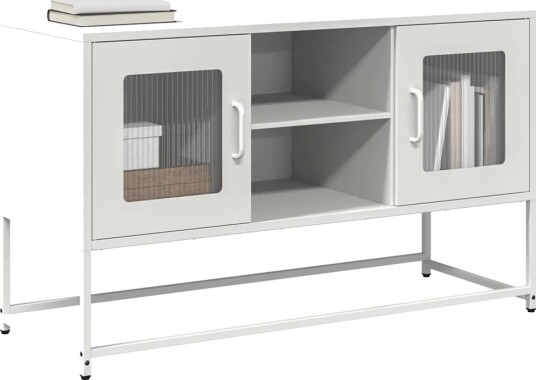 TV benk hvit 100,5x39x60,5 cm stål