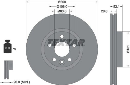 TEXTAR 92196903 Bremseskive