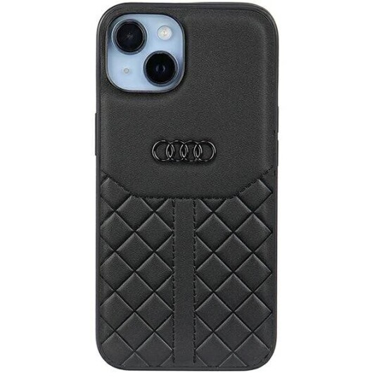 Audi Genuine Leather Iphone 14 / 15 / 13 6.1" Black/Black Hardcase Au-Tpupcip14-Q8/D1-Bk