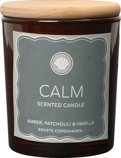 Broste Copenhagen Pure Scented Candle "Calm" - WHITE - H 8.3 cm
